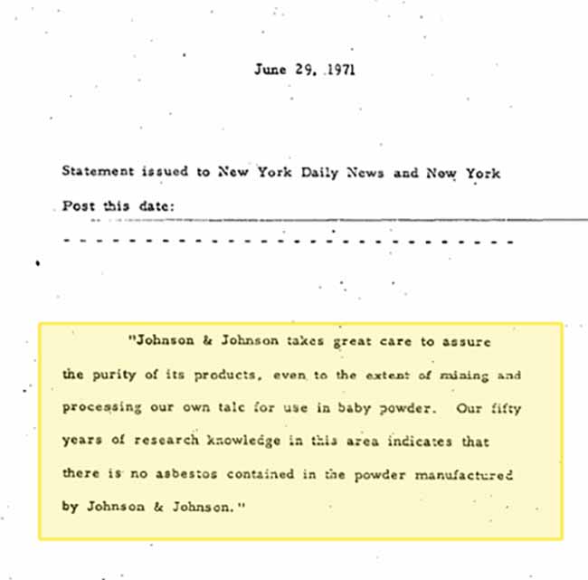Johnson Johnson FDA Memo